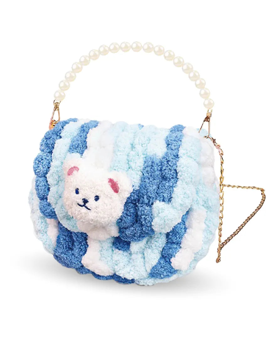 Сумочка “Блакитний ведмедик" своїми руками (кругла) (BAG8)