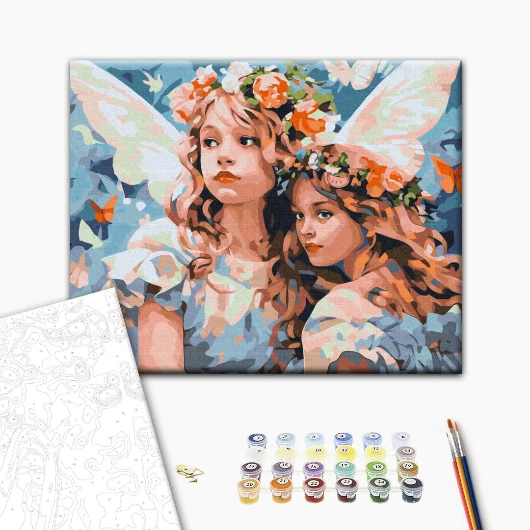Янголи у квіткових вінках (BS53755)